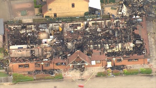 Milton Keynes: Aerial footage shows buildings destroyed by fire