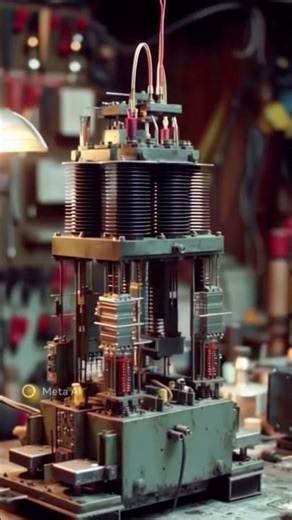 An electrical transformer in operation, showing subtle humming and electrical components