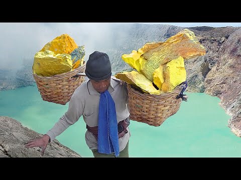 Inside Volcanoes Mining Tons of Dangerous Sulfur by Hands