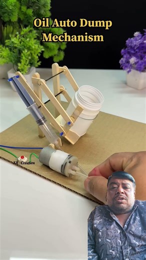 Oil Auto Dump Mechanism with Dcmotor #motorbuilding​ #dcmotor​ #science​ #project​ #system​ #toys​