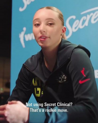 Paige Bueckers ad for Secret deodorant
