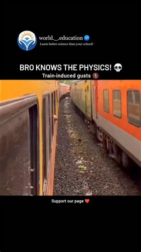 Science Explained | 🚷 Train-induced gusts (wake turbulence): When a train passes it displaces large volumes of air, creating a pressure wave at the front and a... | Instagram