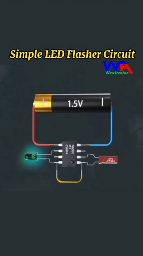 Electrical & Electronics on Instagram: "Simple Led Flasher Circuit Using LM3909 .... Follow @wa_electronics for more like this. Like❣️ comments📋 Share📤 Keep Supporting 🤝 #ledflasher #electronic #electronics #electronicos #electronicproject #electronicprojects #electronicidea #electronicstudent #electronicstudents #electronicsolvers #electronicsengineering #electronicengineering #digitalelectronics #electrical #electrician #electricians #electricalwiring #arduino #arduinoproject #arduinouno #c