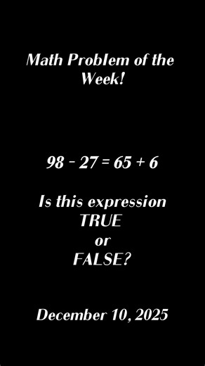 December 10, 2025: Math Problem of the Week - What Answer did You Get?