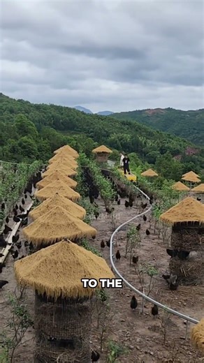 Unique Mountain Chicken Farming in China Using Mini Roller Coaster Technology!