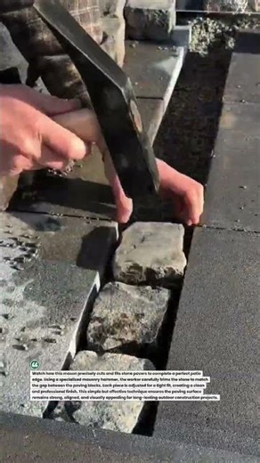 Perfect Stone Paver Cutting For Patio Edges #Masonry #Paving #Construction