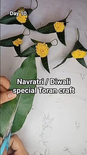 Navratri & Diwali Decoration | Handmade Toran Bandhanwar with Mango Leaves | aam ke patto ka toran