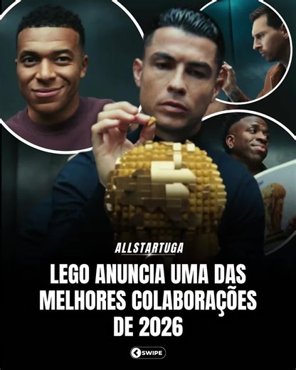LEGO acabou de anunciar uma nova colaboração com os maiores nomes do futebol! Messi, Ronaldo, Mbappé e Vini Jr… todos no mesmo projeto 😳🔥 A nova collab da LEGO inspirada no Mundial está a deixar fãs em choque e já está a dar que falar nas redes. Entre sets, figuras e um anúncio que parece filme, a marca apostou forte no futebol — e trouxe alguns dos maiores nomes do jogo para dentro do universo LEGO 👀 Isto não é só nostalgia… é hype puro. ❓Compravas ou é só mais uma collab para fazer barulho?