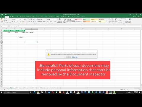 Be careful! Parts of your document may include personal information that can't be removed (Excel)