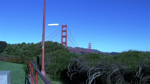 Pathfinder 1: Massive blimp spotted soaring over SF's Golden Gate Bridge