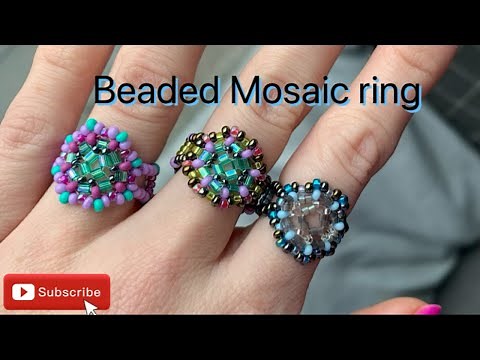 Seed bead mosaic ring tutorial