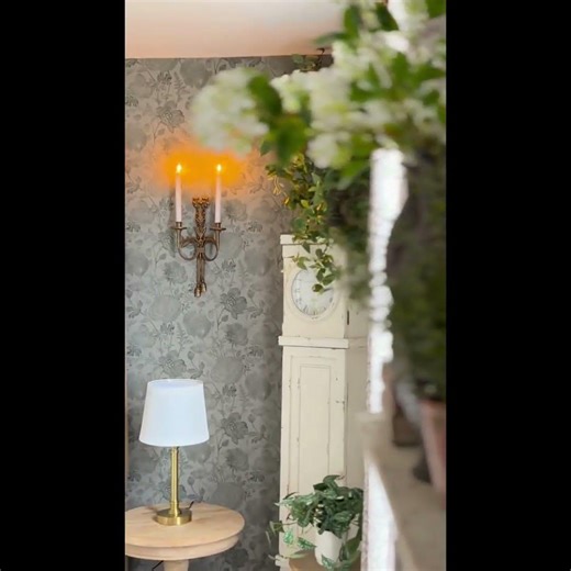 Bronze Cast Iron LED Candle Wall Sconces with Remote Timer, Set of 2