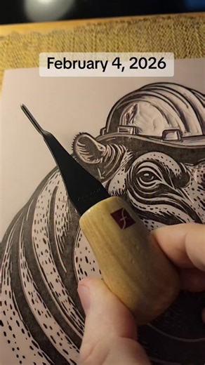 robert on Instagram: "What carving tools do I use for linocuts? Here's a demo. #printmaking #linocut #carvingtools #carving"