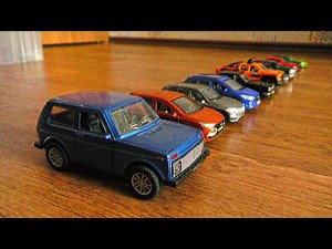 Lada Niva and Other Diecast Cars Being Hand Driven and Reviewed