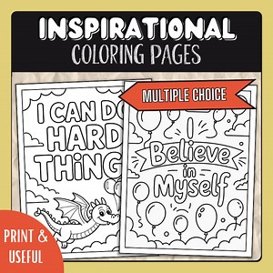 Inspirational Quote Coloring Pages: Affirmation & Motivation (digital Downloadable Sheets) - Etsy