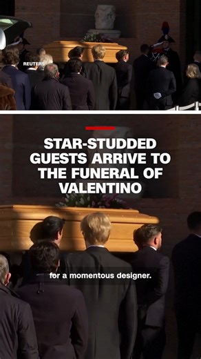 A host of guests from Hollywood and the fashion industry paid their respects at the funeral of the late Italian fashion designer Valentino Garavani in Rome. Read more: https://cnn.it/49ENpMU | CNN
