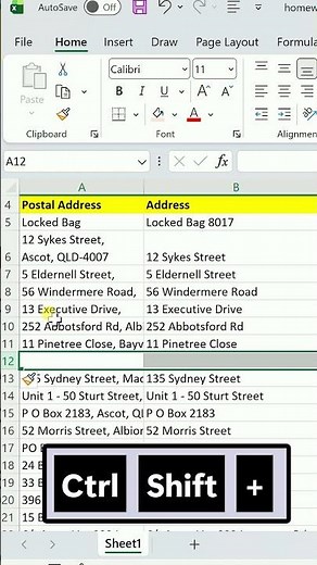 Add rows and columns fast in Excel