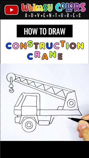 How to draw a Construction Crane for Beginners | Step-by-Step Easy Drawing Tutorials