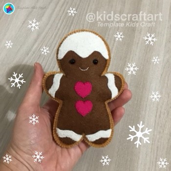 Felt Christmas Gingerbread Man Cookie Craft DIY Sewing Pattern Ornament Winter