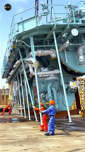 How Do Massive Cargo Ships Move? | World’s Most Powerful Ship Engines Explained | #shorts