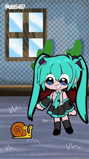 miku and snail #vocaloid #miku #cute #animaition #shorts #cartoon