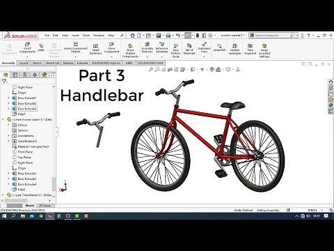 Solidworks Tutorial # How to Make a Bicycle Design Part 3 / handlebar