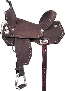 HILASON Western Horse Flex Tree Barrel Trail in Leather Saddle Brown | for Horses