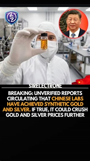 electrone team on Instagram: "🚨 UNVERIFIED REPORTS | MARKET SHOCKWAVE 🚨 Unverified reports are rapidly circulating that Chinese laboratories may have achieved a historic scientific breakthrough—the creation of synthetic gold and silver that are chemically identical to natural precious metals. If proven true, this discovery could fundamentally rewrite global economics. Gold and silver—long considered symbols of scarcity, stability, and wealth—could suddenly become as cheap and abundant as commo