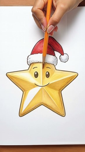 How to Draw a Magic Christmas Star🌟✨ | Easy Coloring #Shorts #christmas #drawing #satisfying #art