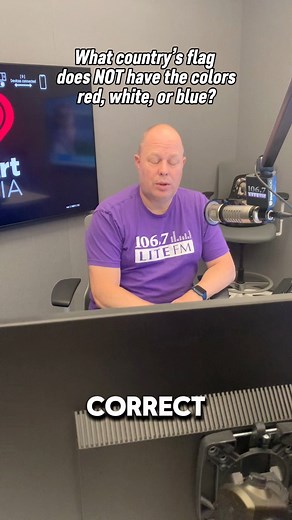 What country’s flag does NOT have the colors red, white, or blue? Think you can guess it without Googling? 🫡 | 106.7 Lite FM