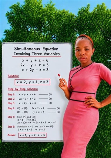 Step by step guide on how to solve Simultaneous Equation involving three variables #viral #maths