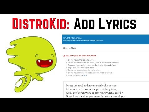 DistroKid: How to add lyrics to songs in DistroKid