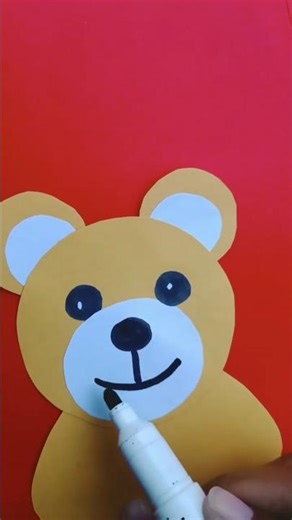 Teddy Bear 🧸| Making teddy bear from Heart shape #diy #papercraft #viral #teddy