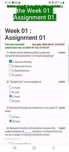 cloud computing nptel week 1 answe July 2024 | nptel cloud computing week 1 answer #week1 #nptel