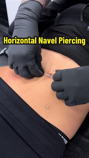 Horizontal Navel Piercing done by ✨@Mimi Perez ✨on me! This one was a repierce after I ripped it out by accident , so it’s sitting slightly different since the other side is more shallow. I’ll be evening them out later on. :-) #navel #piercings #bodymodifacations #arizona