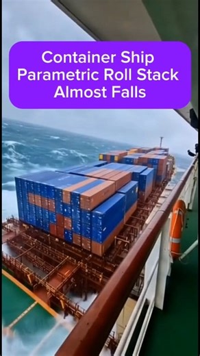 Container Ship Parametric Roll Stack Almost Falls | JO Viral Tech Videos