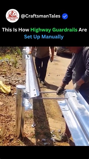 Craftsman Tales on Instagram: "Setting up highway guardrails is a carefully coordinated process performed by skilled construction teams, ensuring our roads stay safer every day.​ It all starts with a site assessment. Workers evaluate curves, slopes, and hazards to determine the optimal guardrail locations that will protect motorists from roadside dangers. The area is cleared and leveled, with precise measurements taken to mark out where each support post will stand.​ Heavy-duty posts—made of gal
