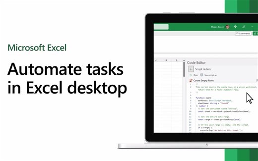 Automate tasks in Excel Desktop