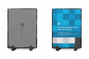 Rock Slate Photo Frame Mockup-3Views, a Household Mockup by VecRas