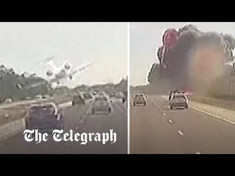 Moment jet crashed on Florida highway