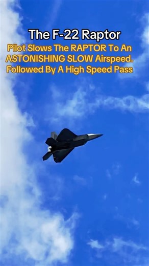 Rodney Hurley | The F-22 Raptor Pilot demonstrating its Slow Speed flight capabilities by doing an extremely slow pass of only 86 miles per hour or 75... | Instagram