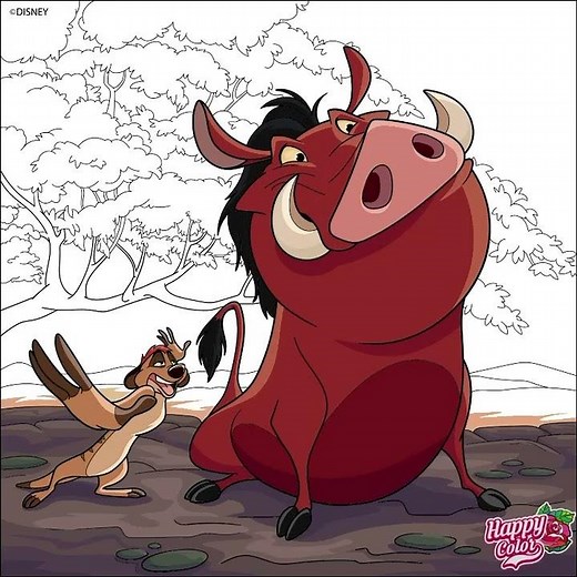 🦁 Timon & Pumbaa – Hakuna Matata in Full Color!