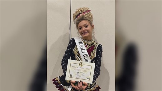 TSA student preparing to perform in the World Irish Dancing Competition