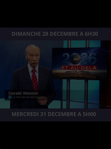 Le Monde de Demain présenté par Gérald WESTON. Dimanche 28 décembre à 6h30 et mercredi 5h00. | Zouk TV