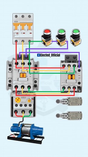 Reverse and forward power connection with control wiring diagram #ElectedOfficial #electrician #education #electricaltips #ElectronicsEngineering #CircuitDiagram #electricalwork #industrial #fblifestyle | 𝐄𝐥𝐞𝐜𝐭𝐞𝐝 𝐎𝐟𝐟𝐢𝐜𝐢𝐚𝐥
