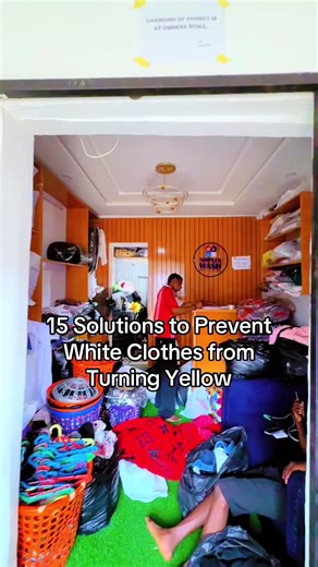 1.Pre treat armpits, collars and cuffs before washing 2. Avoid spraying perfume directly on clothes 3.Use the correct detergent measurement (do not overdose 4. Rinse thoroughly to remove all soap residue 5.Avoid overusing chlorine bleach 6.Use oxygen based bleach for safer whitening 7.Add baking soda to boost whitening 8. Separate whites from colored clothes always 9.Wash heavily soiled whites separately 10. Do not iron clothes with hidden stains 11. Clean your washing machine regularly 12.Use w