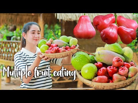 Amazing fruitful collecting in my village | Fruit picking around my house | Multiple fruit eating