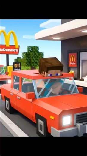 Minecraft Steve at the drive-thru #minecraft