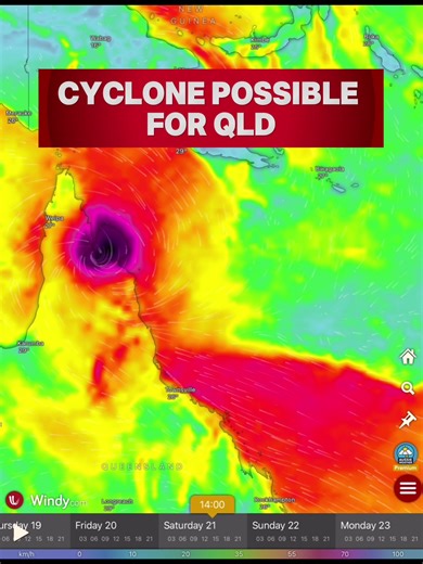 Potential Cyclone Warning for Queensland Australia