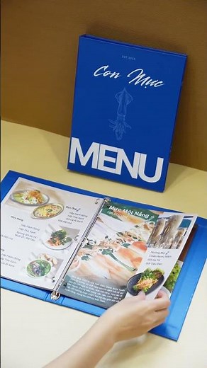 Menu bìa còng dành cho quán ăn, nhà hàng